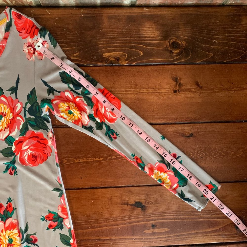 Matilda Jane Say I'm a Dreamer Gray Small Floral Long Sleeve Women's Dress EUC - Picture 13 of 14